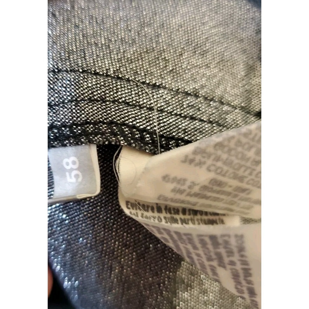 Icejeans Iceberg‎ Denim Shacket Dark Blue Silver Shimmer Button Oversize 4XL - Picture 5 of 7